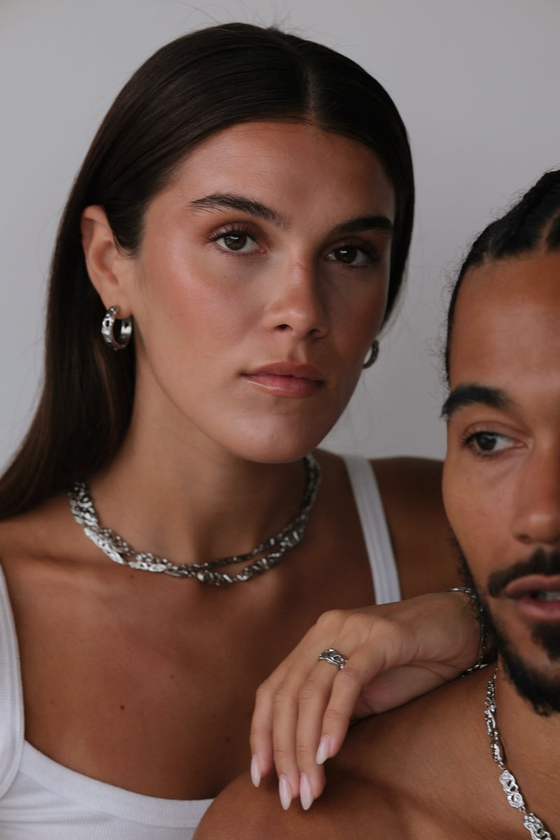 MIA2803 XL EYRNALOKKAR SILFUR - FORPÖNTUN (kemur fyrir jól)