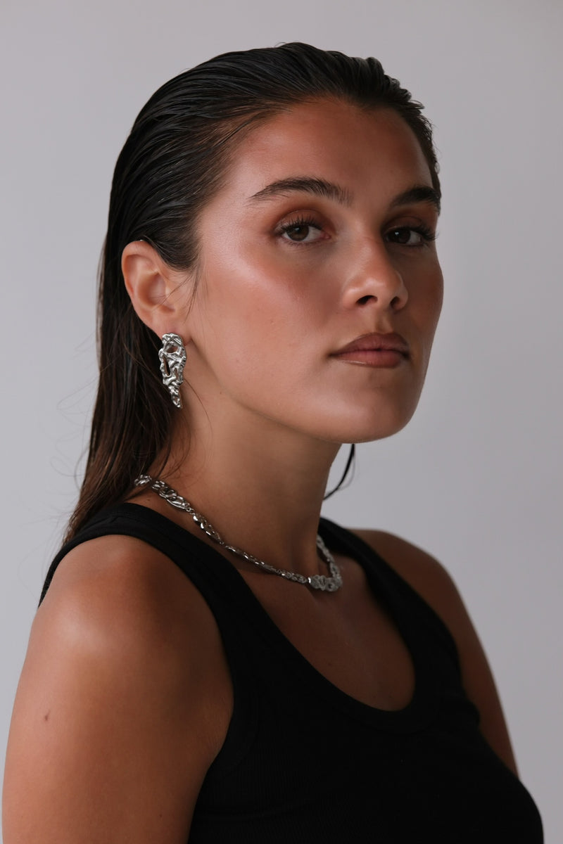 MIA2803 STUD EYRNALOKKAR SILFUR 